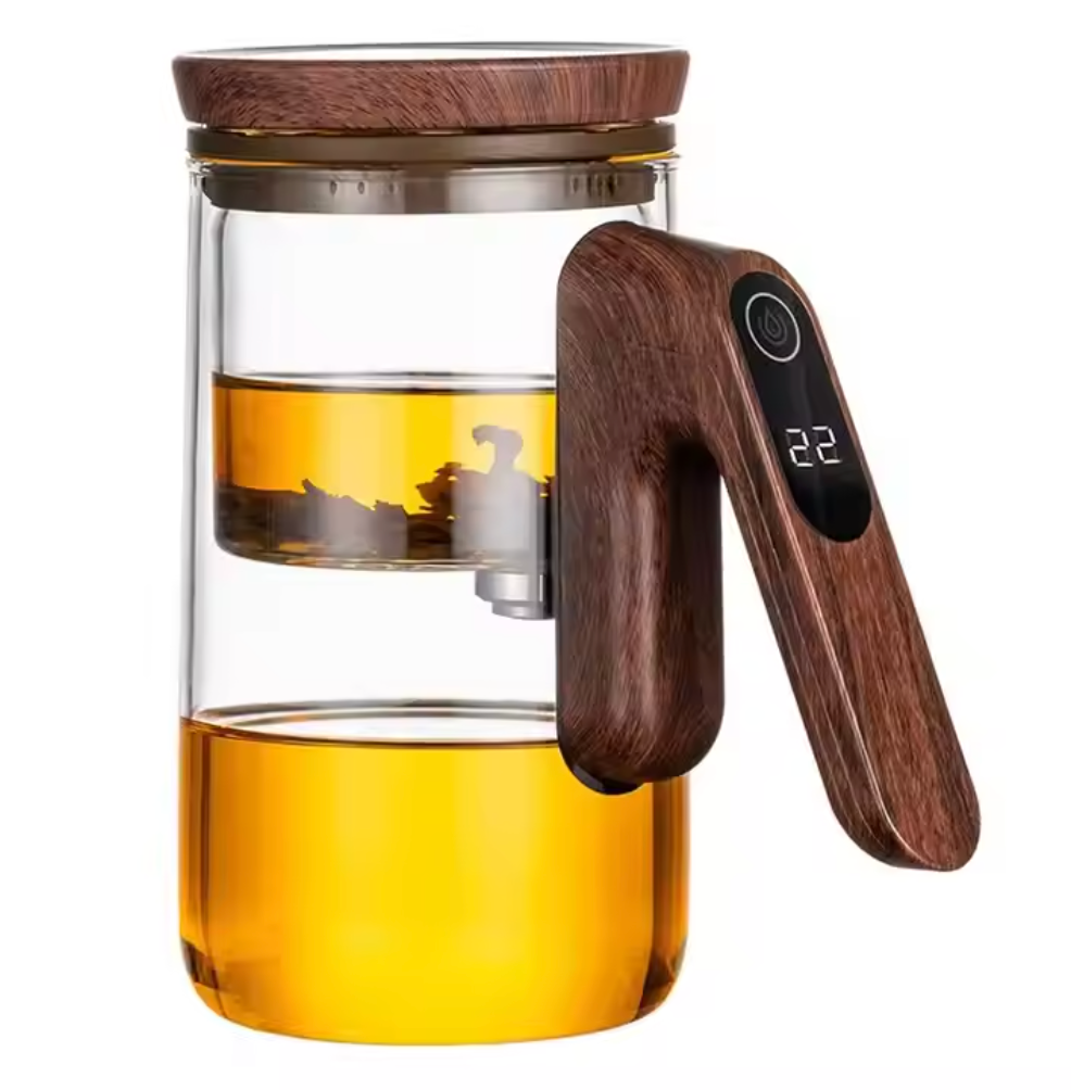 Intelligent Top Pot Teapot with Automatic Filtration All-Glass Inner Container Magnetic Suction & Timed Feature